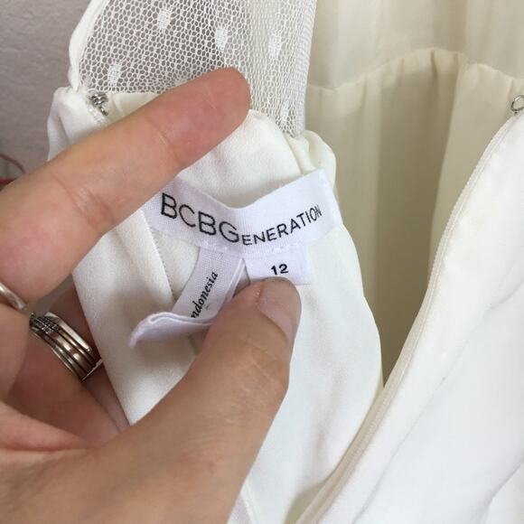 BCBGENERATION ivory mesh illusion dress - Picture 7 of 7